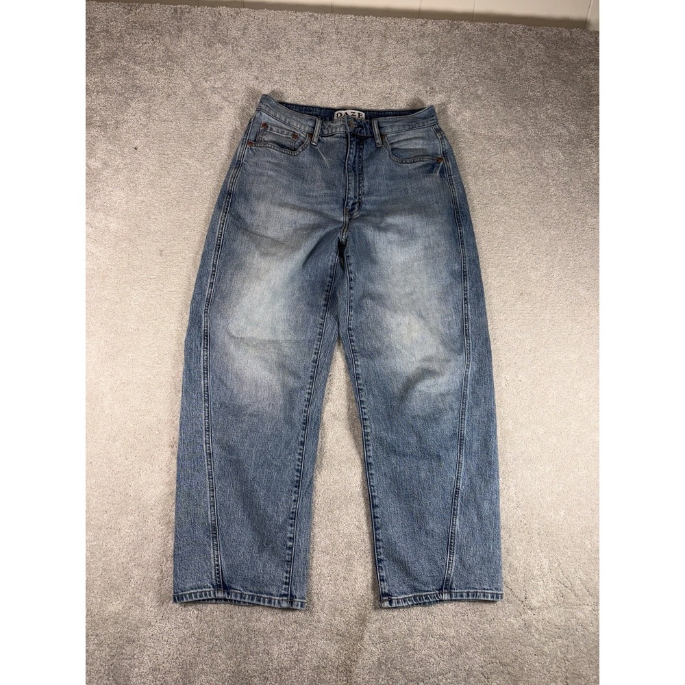 DAZE Westward Barrel Leg Blur Jeans Women's Size 27 Light Blue Denim
